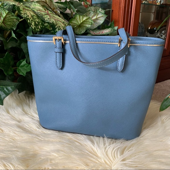 Michael Kors Jet Set Saffiano Medium Leather Tote Bag - Picture 7 of 13